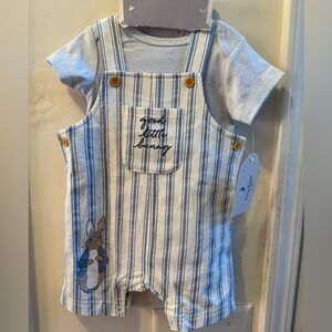 NWT Peter Rabbit Romper, Shirt, and Hat